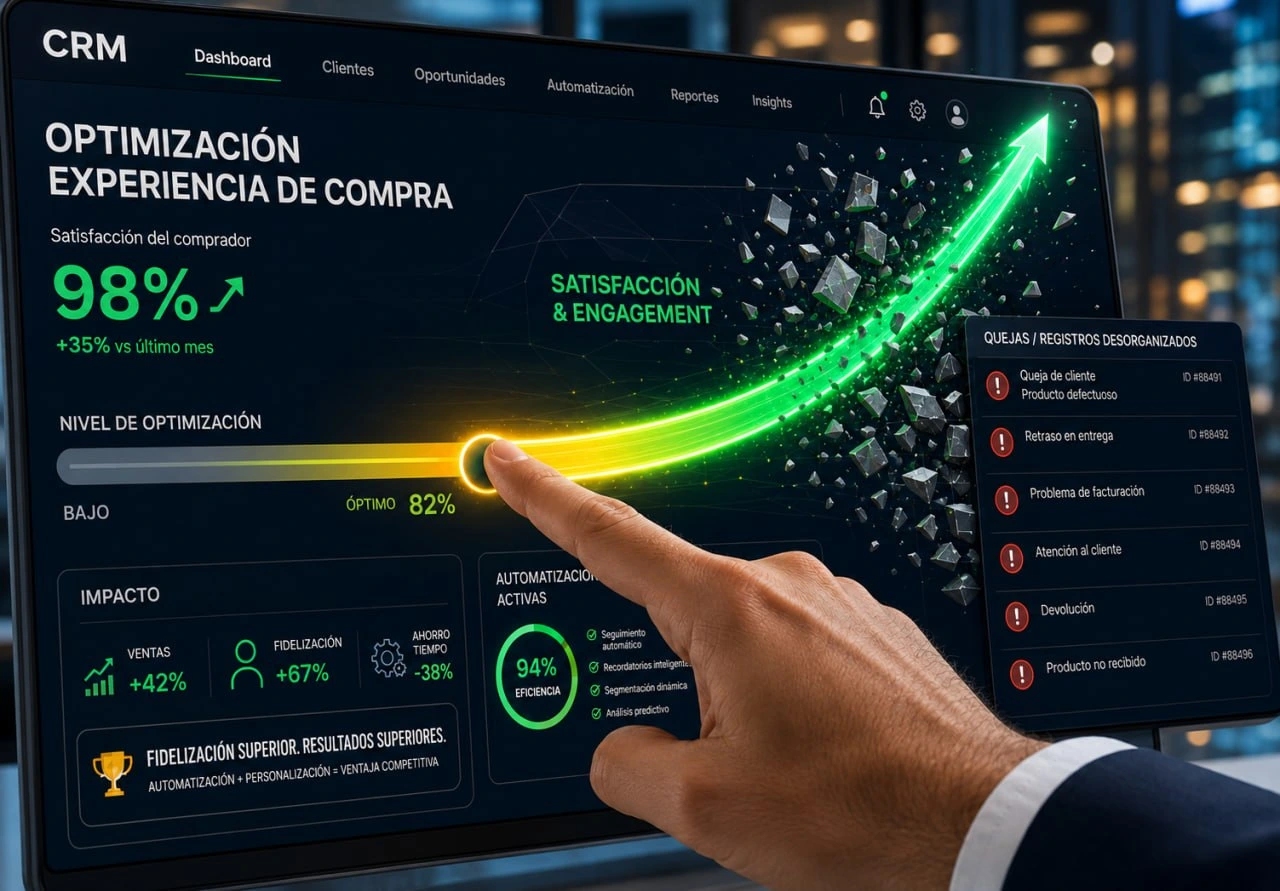 Especialista en Growth Marketing revisando un panel con métricas clave de analítica web, adquisición de usuarios y embudos de ventas digitales.