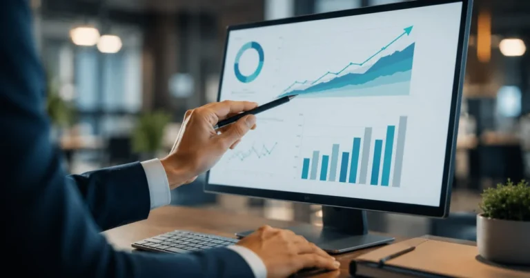 Gráficos ascendentes de rendimiento comercial que demuestran la importancia de la capacitación para emprendedores aplicada.