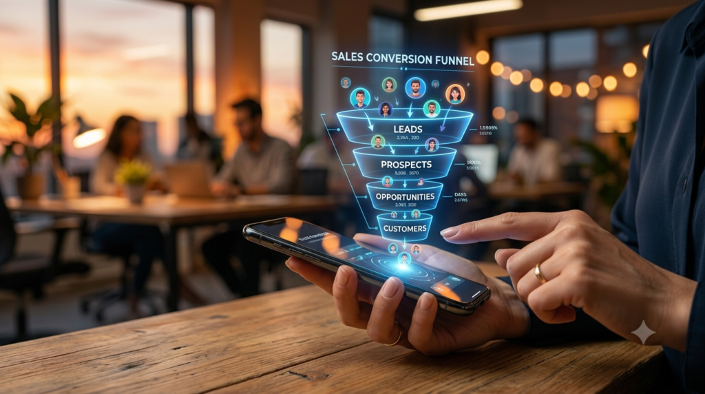Interfaz holográfica interactiva que muestra estrategias avanzadas de capacitación para emprendedores aplicadas a negocios digitales.