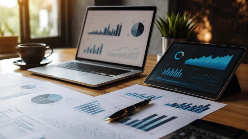 Profesional estructurando la gestión de dinero y finanzas corporativas.